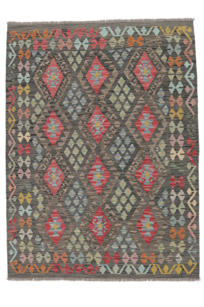 Kilim Afghan Old Style Rug 152X204 Brown/Black Wool, Afghanistan Carpetvista