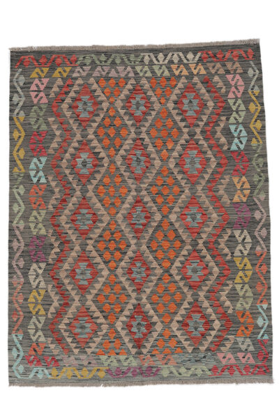 Tapis D'orient Kilim Afghan Old Style 156X198 Marron/Noir (Laine, Afghanistan)