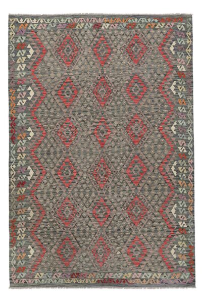  Kelim Afghan Old Style Tæppe 207X306 Brun/Sort Carpetvista