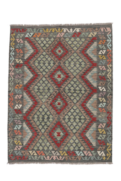 絨毯 オリエンタル キリム アフガン オールド スタイル 148X192 茶色/ブラック (ウール, アフガニスタン)