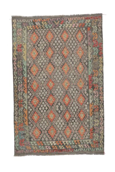 196X301 Kelim Afghan Old Style Teppe Orientalsk Brun/Oransje (Ull, Afghanistan) Carpetvista