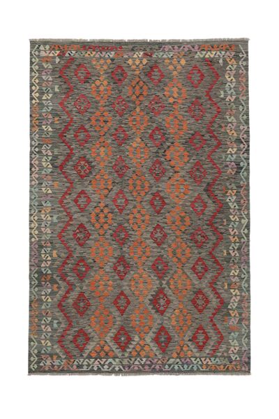 199X299 絨毯 オリエンタル キリム アフガン オールド スタイル 茶色/ダークレッド (ウール, アフガニスタン) Carpetvista