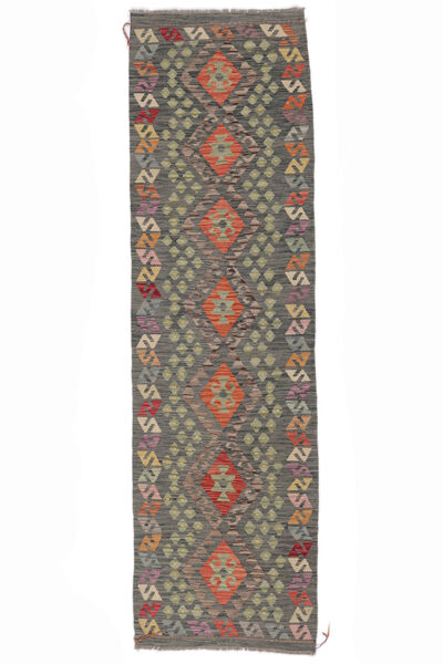  Kilim Afghan Old Style Tapis 85X296 De Laine Marron/Noir Petit Carpetvista