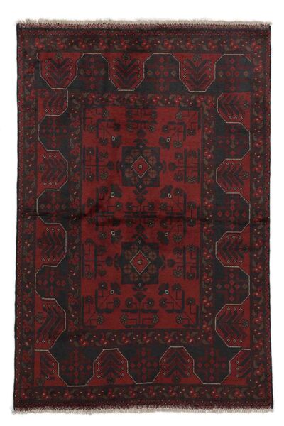 100X148 Afghan Khal Mohammadi Teppich Orientalischer Schwarz/Dunkelrot (Wolle, Afghanistan) Carpetvista