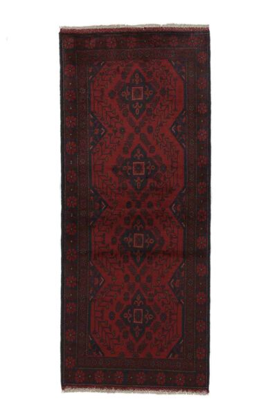  79X191 Afghan Khal Mohammadi Matot Käytävämatto Matto Musta Afganistan Carpetvista