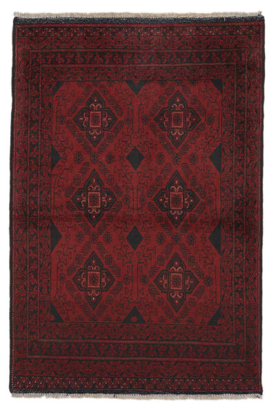 100X146 Χαλι Afghan Khal Mohammadi Ανατολής Μαύρα/Σκούρο Κόκκινο (Μαλλί, Αφγανικά) Carpetvista