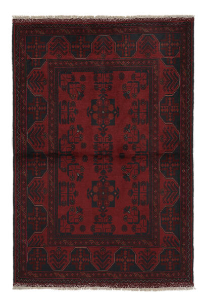 100X146 Afghan Khal Mohammadi Teppich Orientalischer Schwarz/Dunkelrot (Wolle, Afghanistan) Carpetvista