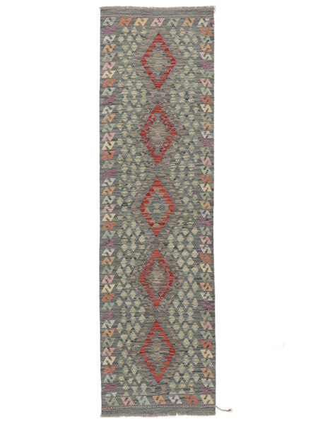  Kelim Afghan Old Style Teppe 82X290 Mørk Grønn/Brun 