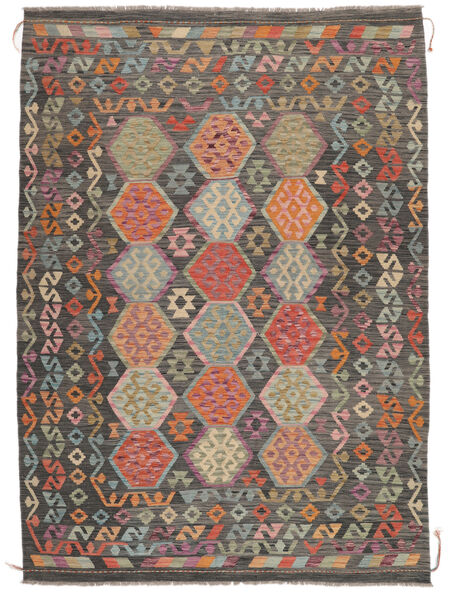  Kilim Afghan Old Style Rug 204X285 Brown/Black Carpetvista