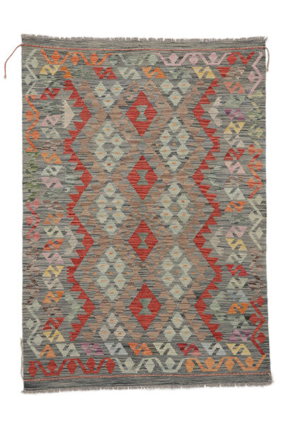  Kelim Afghan Old Style Matot 128X179 Ruskea/Tummankeltainen Carpetvista