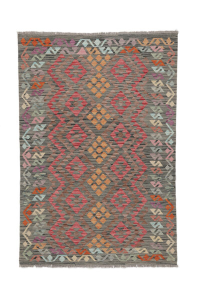 126X184 Tapis D'orient Kilim Afghan Old Style Marron/Jaune Foncé (Laine, Afghanistan) Carpetvista