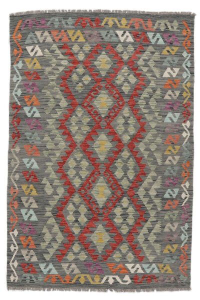  Kelim Afghan Old Style Matot 123X177 Villamatto Tummanvihreä/Tummanpunainen Pieni Matto Carpetvista