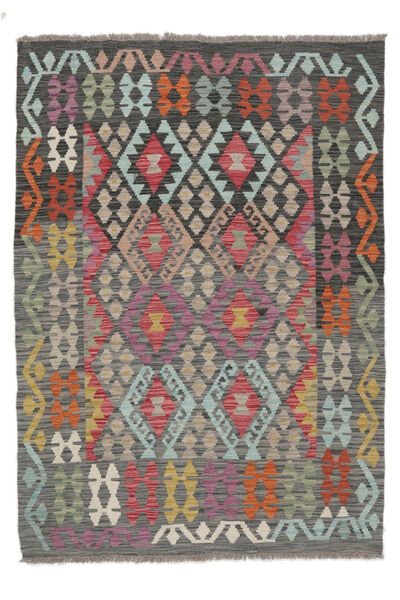  Kelim Afghan Old Style Matot 126X177 Tummankeltainen/Ruskea Carpetvista