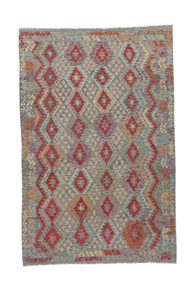 204X307 Kilim Afghan Old Style Rug Oriental Brown/Dark Red (Wool, Afghanistan) Carpetvista