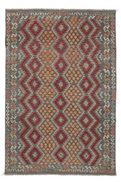 Kelim Afghan Old Stil Teppich 203X300 Braun/Schwarz Wolle, Afghanistan Carpetvista