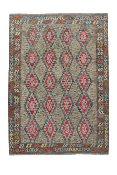  Chilim Afghan Old Style Covor 210X288 Lână Galben Închis/Maro Carpetvista