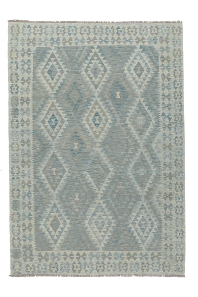 207X298 Kelim Afghan Old Style Vloerkleed Oosters Donkergrijs/Grijs (Wol, Afghanistan) Carpetvista