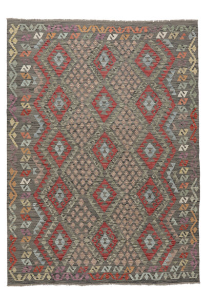 217X288 Tapete Oriental Kilim Afegão Old Style Castanho/Preto (Lã, Afeganistão) Carpetvista