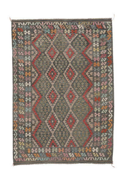 211X297 Kelim Afghan Old Stil Teppich Orientalischer Dunkelgelb/Braun (Wolle, Afghanistan) Carpetvista