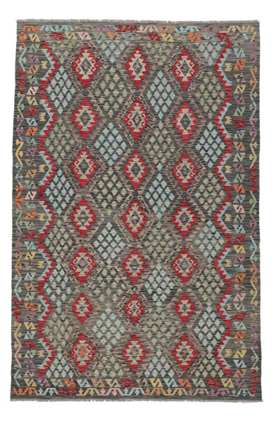  Kelim Afghan Old Style Matot 196X299 Musta/Vihreä Carpetvista