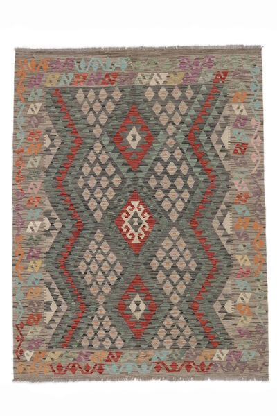 181X231 Kelim Afghan Old Stil Teppich Orientalischer Braun/Dunkelgelb (Wolle, Afghanistan) Carpetvista