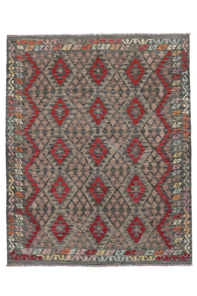 188X226 Kelim Afghan Old Style Teppe Orientalsk Brun/Svart (Ull, Afghanistan) Carpetvista
