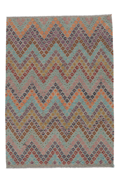 174X244 Kelim Afghan Old Style Teppe Orientalsk Brun/Mørk Rød (Ull, Afghanistan) Carpetvista