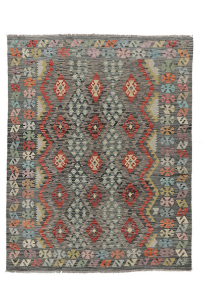 絨毯 オリエンタル キリム アフガン オールド スタイル 158X198 ダークグリーン/ブラック (ウール, アフガニスタン)