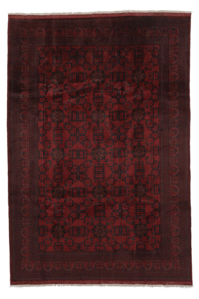 201X287 絨毯 オリエンタル アフガン Khal Mohammadi ブラック/ダークレッド (ウール, アフガニスタン) Carpetvista