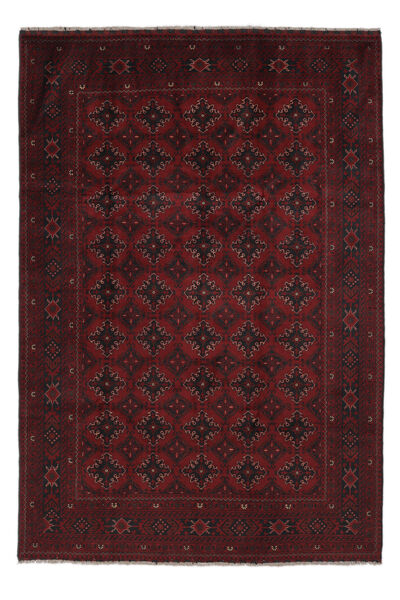 201X291 絨毯 オリエンタル アフガン Khal Mohammadi ブラック/ダークレッド (ウール, アフガニスタン) Carpetvista