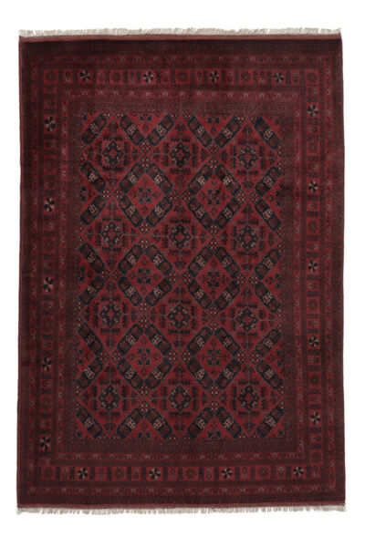  201X288 Afghan Khal Mohammadi Teppe Svart/Mørk Rød Afghanistan Carpetvista