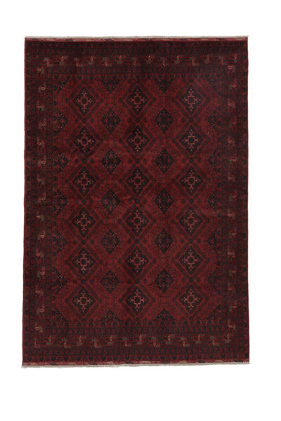  Oriental Afghan Khal Mohammadi Rug 198X290 Black Wool, Afghanistan Carpetvista