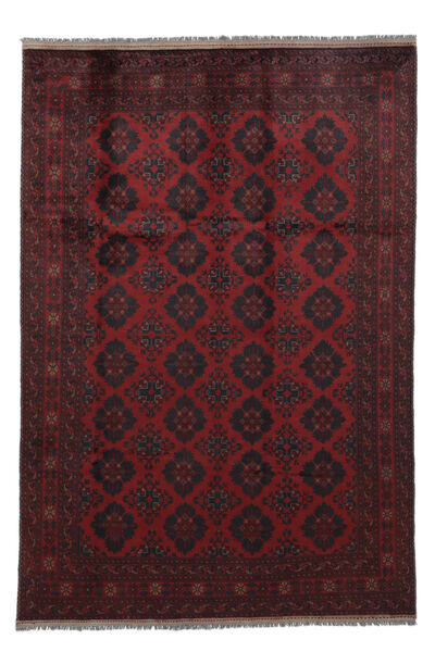 200X292 絨毯 オリエンタル アフガン Khal Mohammadi ブラック/ダークレッド (ウール, アフガニスタン) Carpetvista