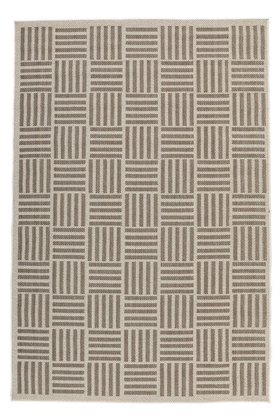Blanche インドア/アウトドア用ラグ 洗える 140X200 小 茶色 幾何学模様 絨毯