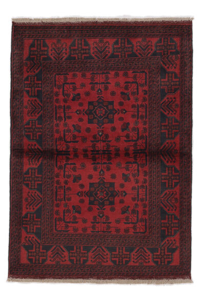 103X142 Tappeto Afghan Khal Mohammadi Orientale Nero/Rosso Scuro (Lana, Afghanistan) Carpetvista