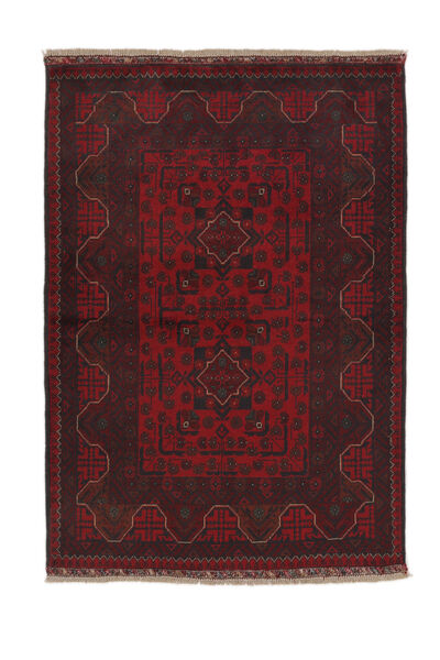 103X147 Χαλι Afghan Khal Mohammadi Ανατολής Μαύρα/Σκούρο Κόκκινο (Μαλλί, Αφγανικά) Carpetvista