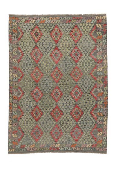 215X298 Tapis D'orient Kilim Afghan Old Style Jaune Foncé/Marron (Laine, Afghanistan) Carpetvista