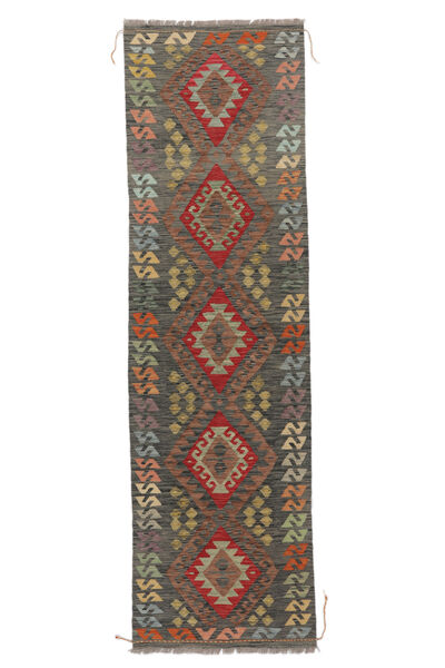  86X294 Kelim Afghan Old Style Vloerkleed Tapijtloper Bruin/Zwart Afghanistan Carpetvista