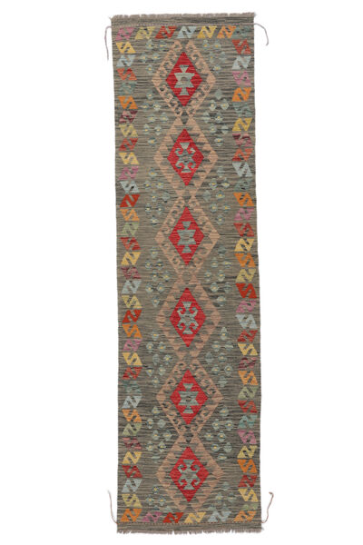 82X300 Kelim Afghan Old Stil Teppich Orientalischer Läufer Braun/Dunkelgelb (Wolle, Afghanistan) Carpetvista