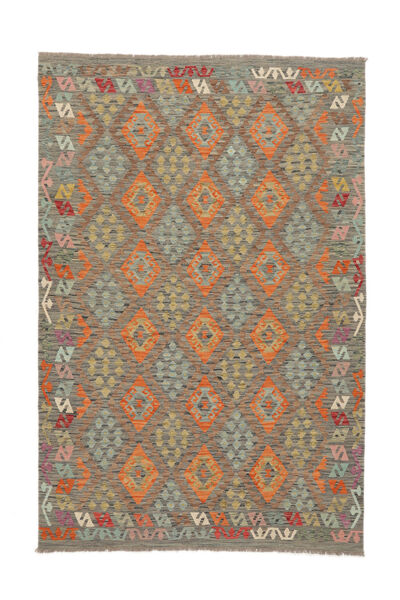  Kilim Afegão Old Style Tapete 199X299 Lã Castanho/Amarelo Escuro Carpetvista