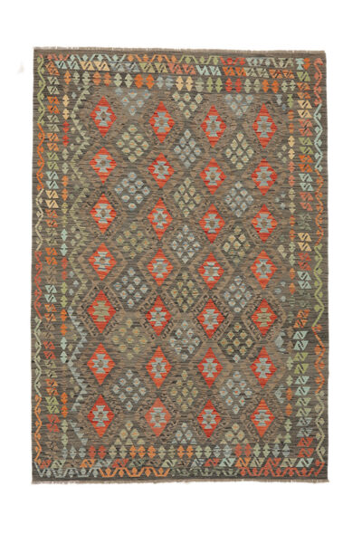 202X290 Kilim Afghan Old Style Rug Oriental Brown/Green (Wool, Afghanistan)