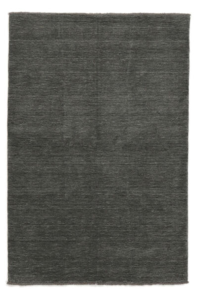  160X230 Handloom Fringes Rug Black India Carpetvista