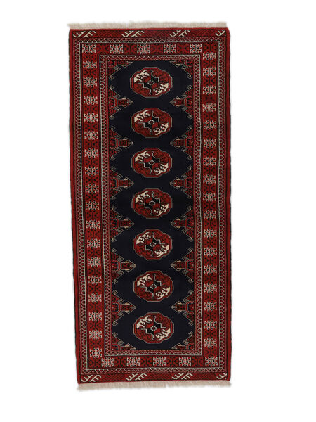  Orientalisk Turkaman 86X194 Hallmatta Svart/Mörkröd Ull, Persien/Iran Carpetvista