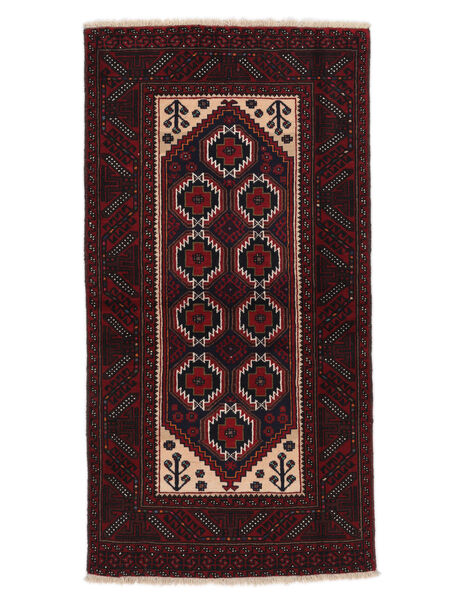  Persisk Beluch Teppe 95X182 Svart/Mørk Rød (Ull, Persia/Iran)