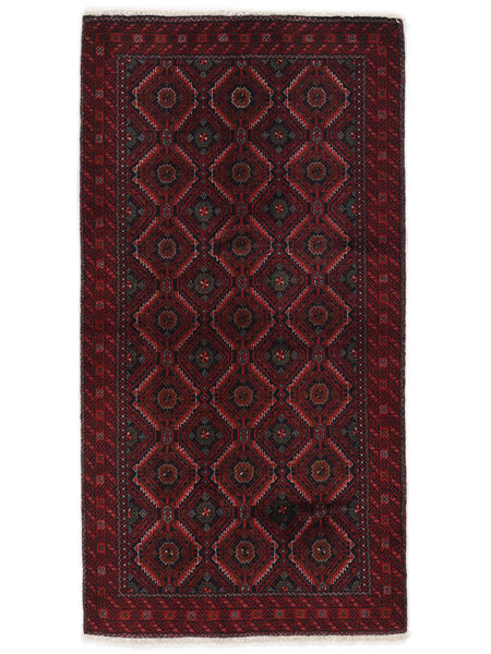  Perzisch Beluch Vloerkleed 92X175 Zwart/Donkerrood Carpetvista