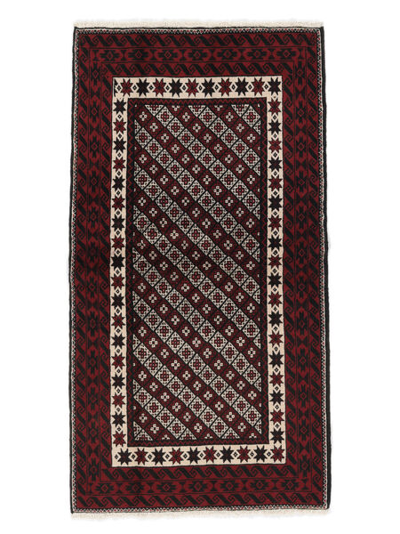  Persischer Belutsch Teppich 102X188 Schwarz/Braun (Wolle, Persien/Iran)