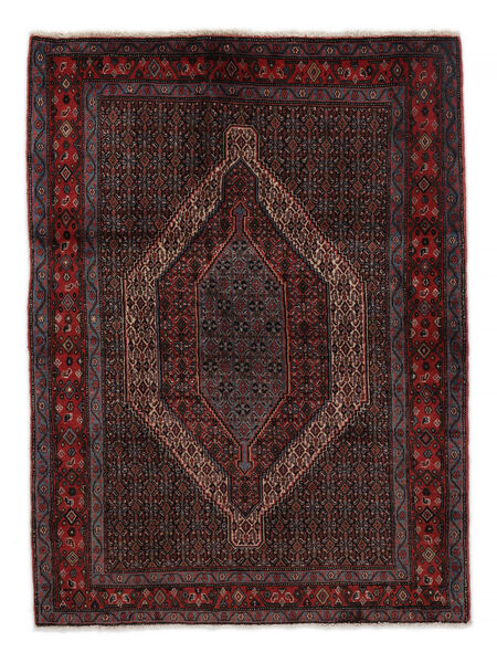 124X168 絨毯 オリエンタル センネ Fine ブラック/ダークレッド (ウール, ペルシャ/イラン) Carpetvista