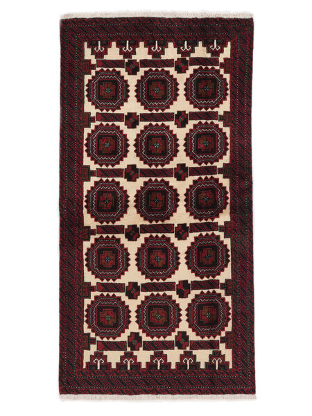  Perzisch Beluch Vloerkleed 101X194 Zwart/Oranje (Wol, Perzië/Iran)