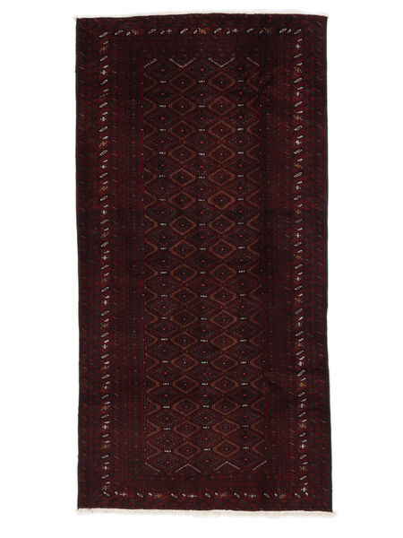  Persischer Belutsch Teppich 105X211 Schwarz (Wolle, Persien/Iran)