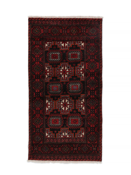 Alfombra Belouch 94X183 Negro (Lana, Persia/Irán)